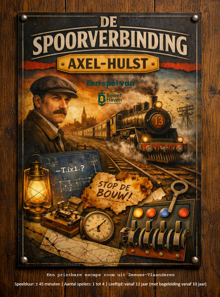 Printbaar escapespel – De spoorverbinding Axel–Hulst